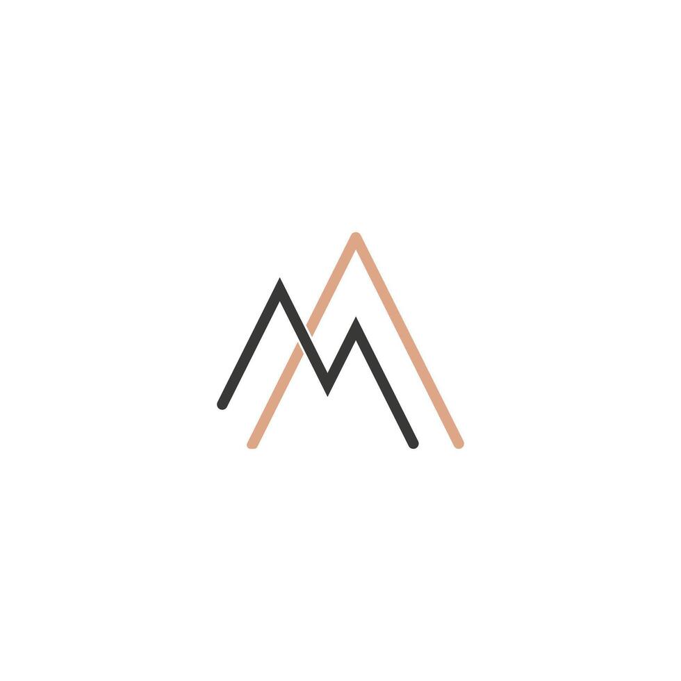 Alphabet letters Initials Monogram logo AM, MA, A and M vector