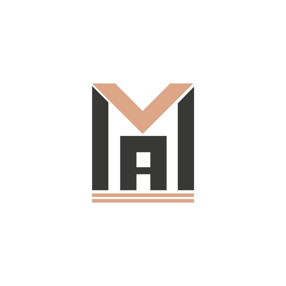 Alphabet letters Initials Monogram logo AM, MA, A and M vector
