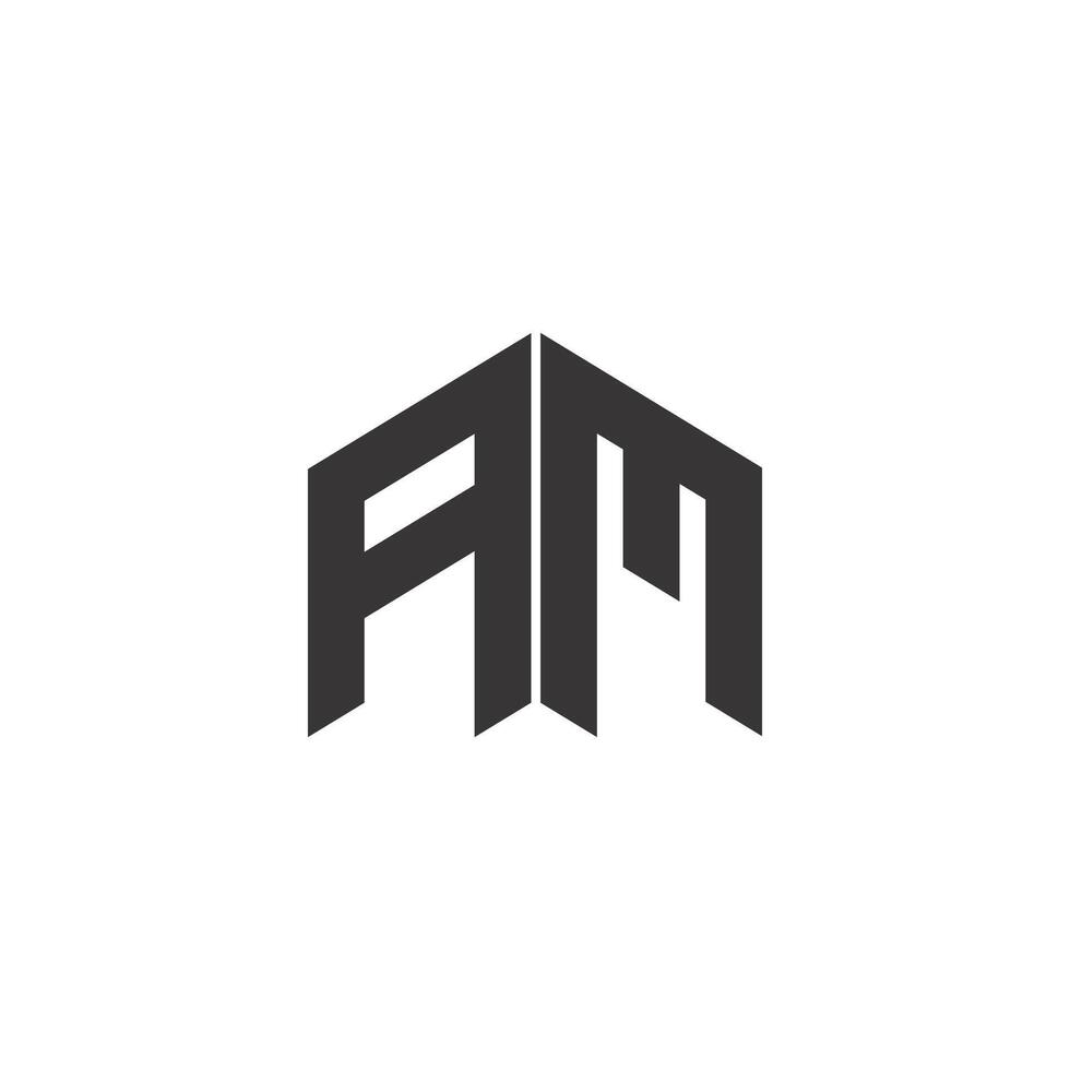 Alphabet letters Initials Monogram logo AM, MA, A and M vector