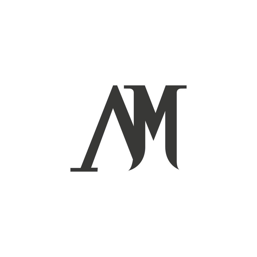 Alphabet letters Initials Monogram logo AM, MA, A and M vector