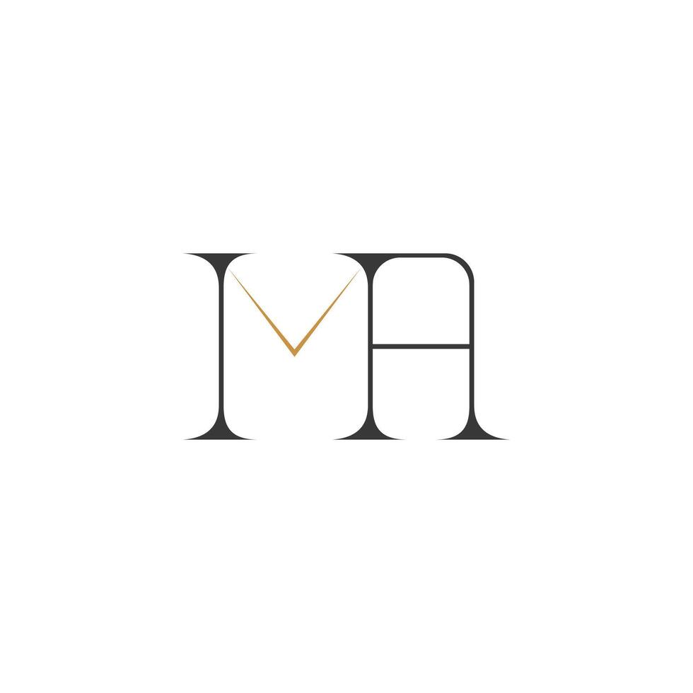 Alphabet letters Initials Monogram logo AM, MA, A and M vector