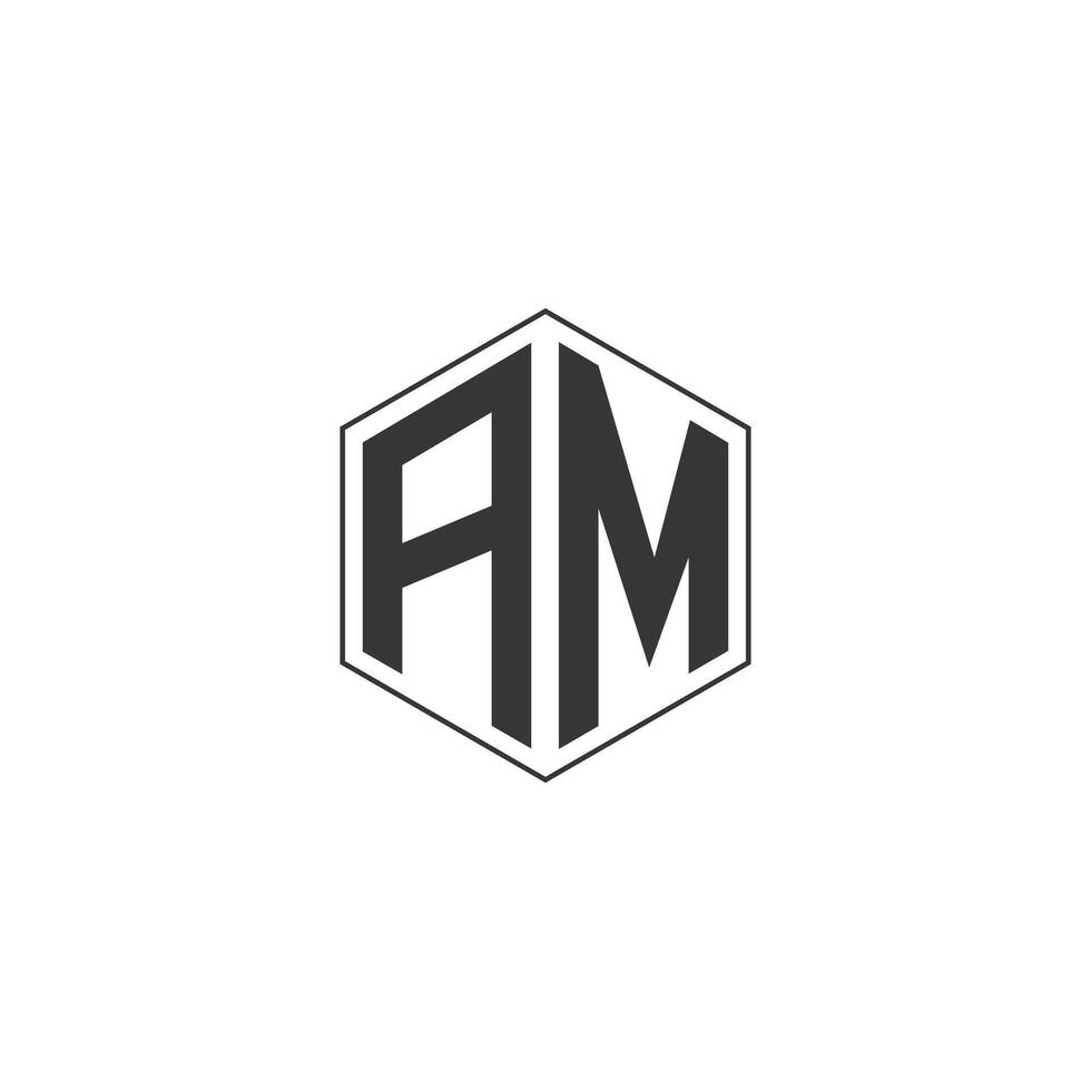 Alphabet letters Initials Monogram logo AM, MA, A and M vector