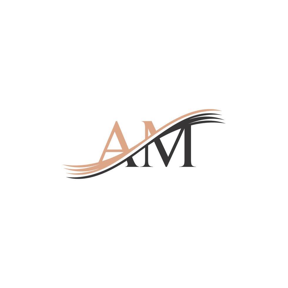 Alphabet letters Initials Monogram logo AM, MA, A and M vector