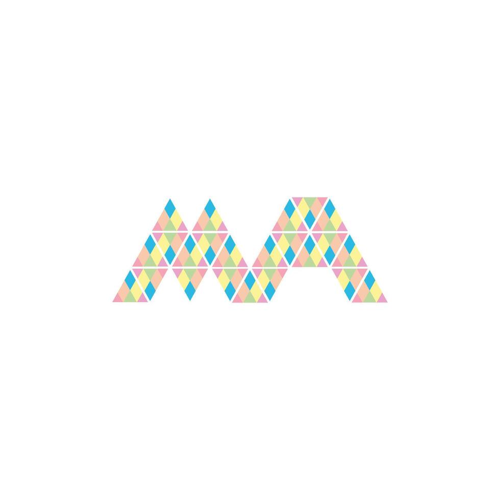AM, MA, A AND M Abstract initial monogram letter alphabet logo design vector