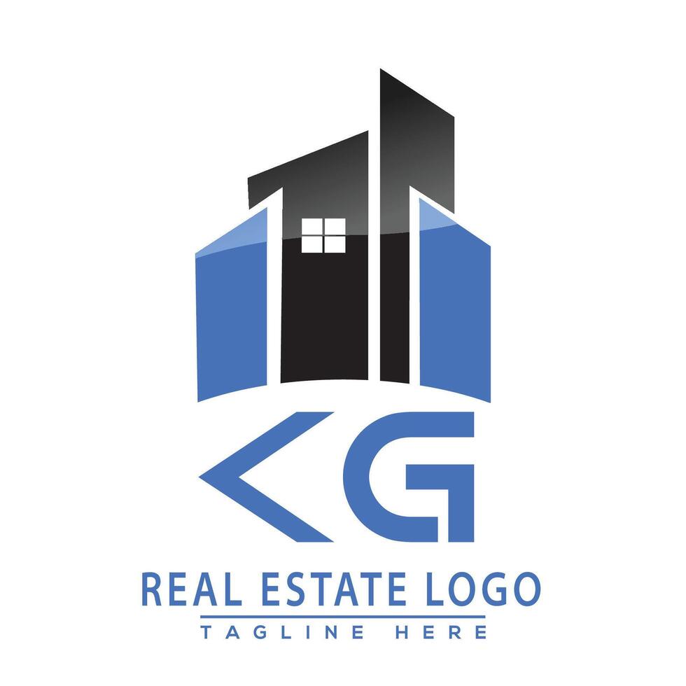 KG Real Estate Logo Design House Logo Stock Vector. vector