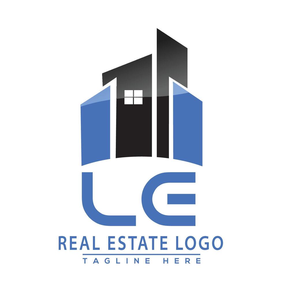 LE Real Estate Logo Design House Logo Stock Vector. vector