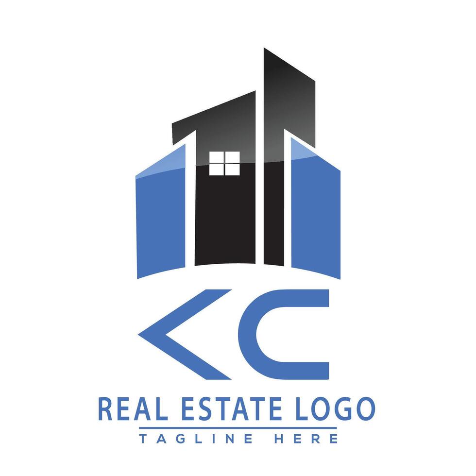 KC Real Estate Logo Design House Logo Stock Vector. vector