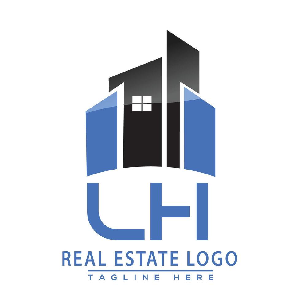 LH Real Estate Logo Design House Logo Stock Vector. vector