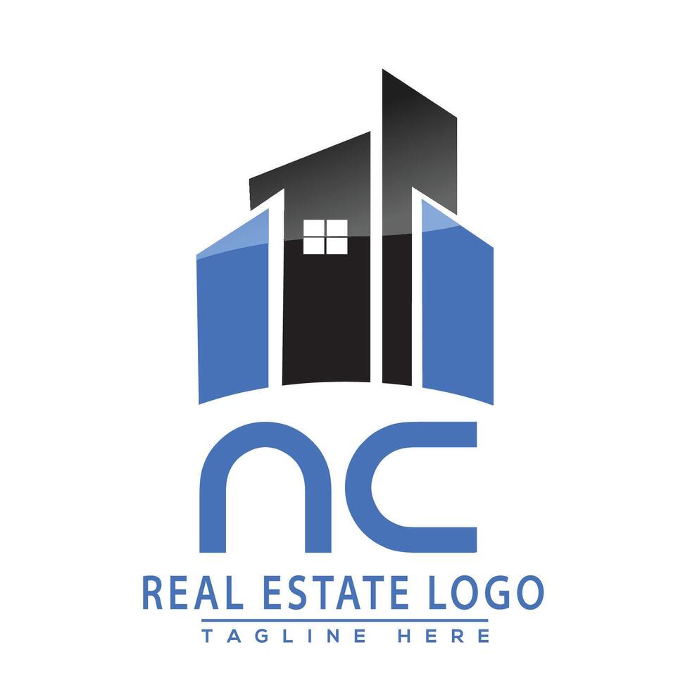 NC Real Estate Logo Design House Logo Stock Vector. vector