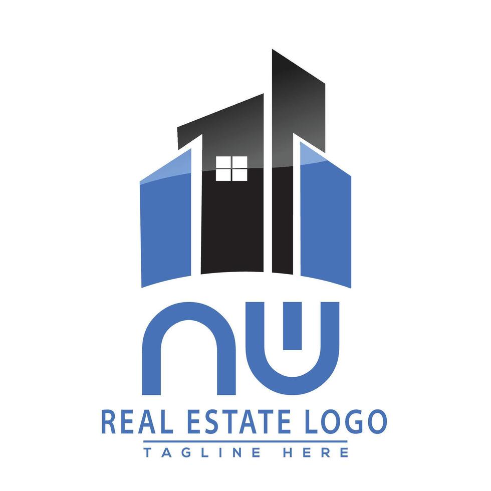 NW Real Estate Logo Design House Logo Stock Vector. vector