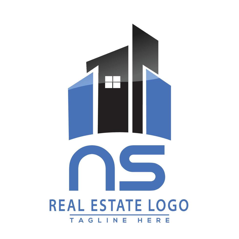 NS Real Estate Logo Design House Logo Stock Vector. vector