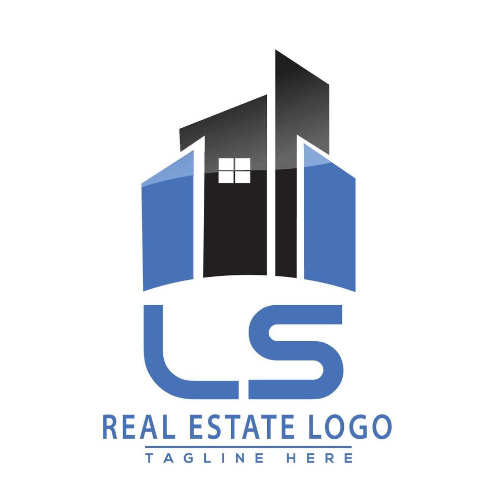 LS Real Estate Logo Design House Logo Stock Vector. vector