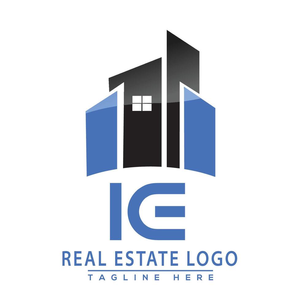 IE Real Estate Logo Design House Logo Stock Vector. vector