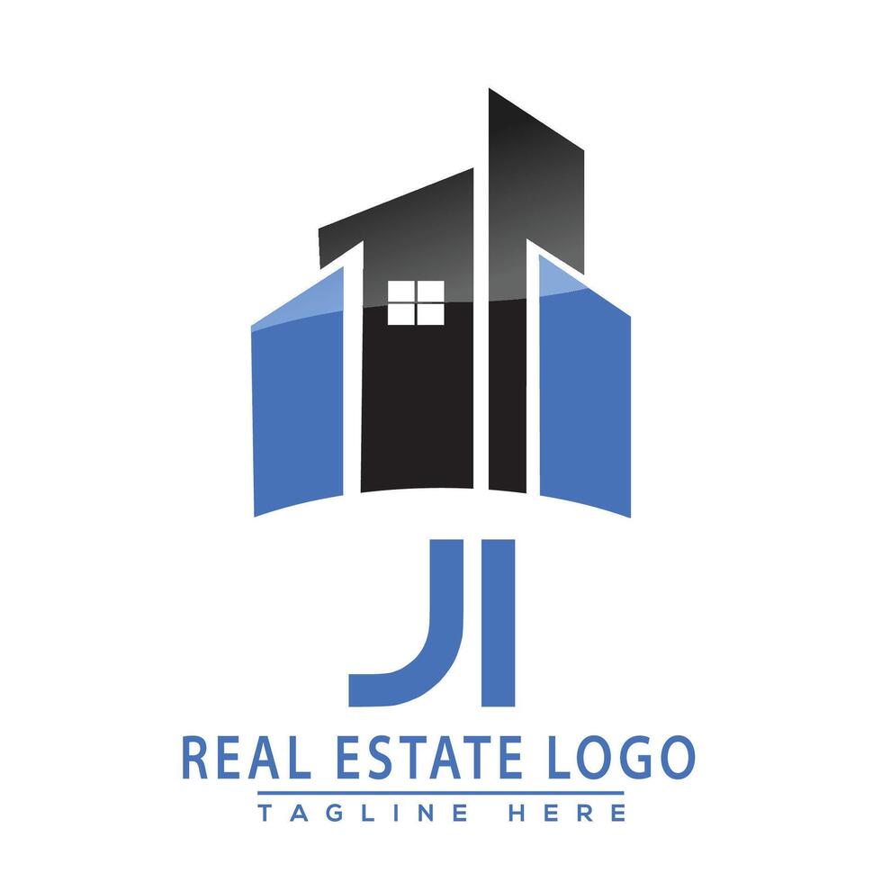 Ji real inmuebles logo diseño casa logo valores vector. vector