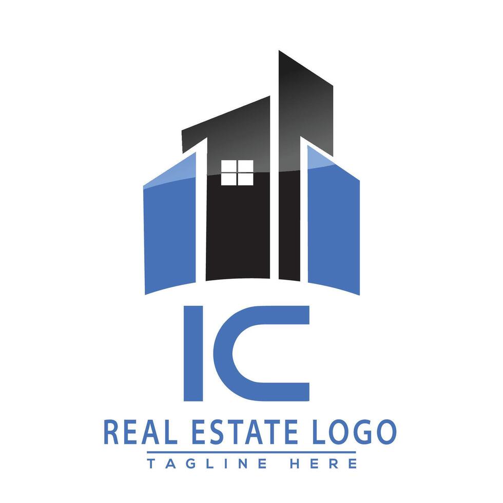 IC Real Estate Logo Design House Logo Stock Vector. vector