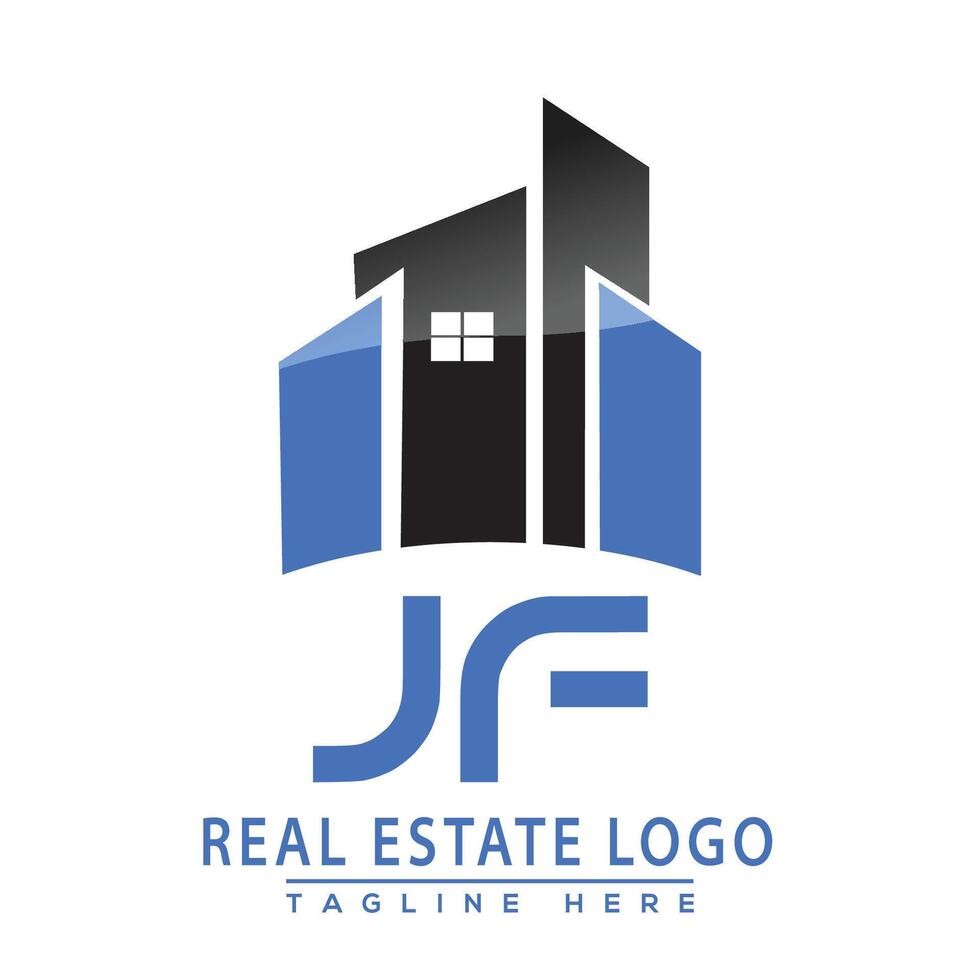 JF Real Estate Logo Design House Logo Stock Vector. vector