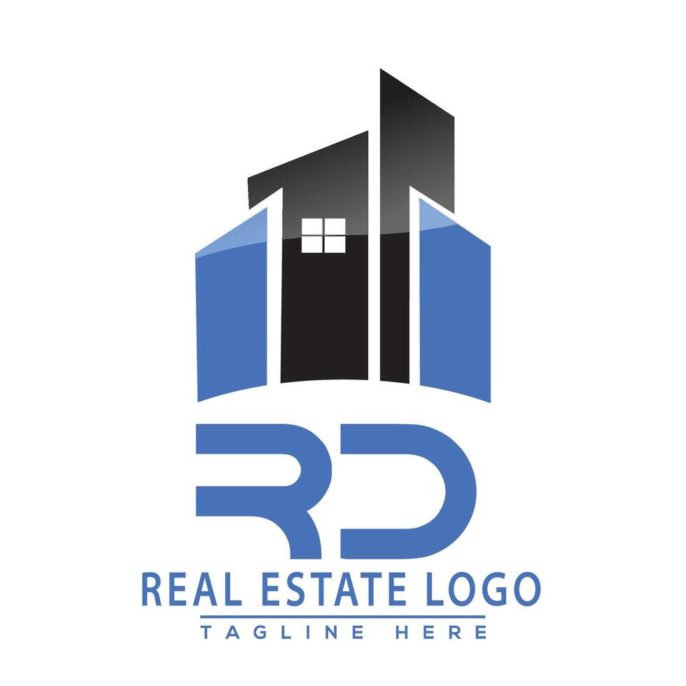 RD Real Estate Logo Design House Logo Stock Vector. vector