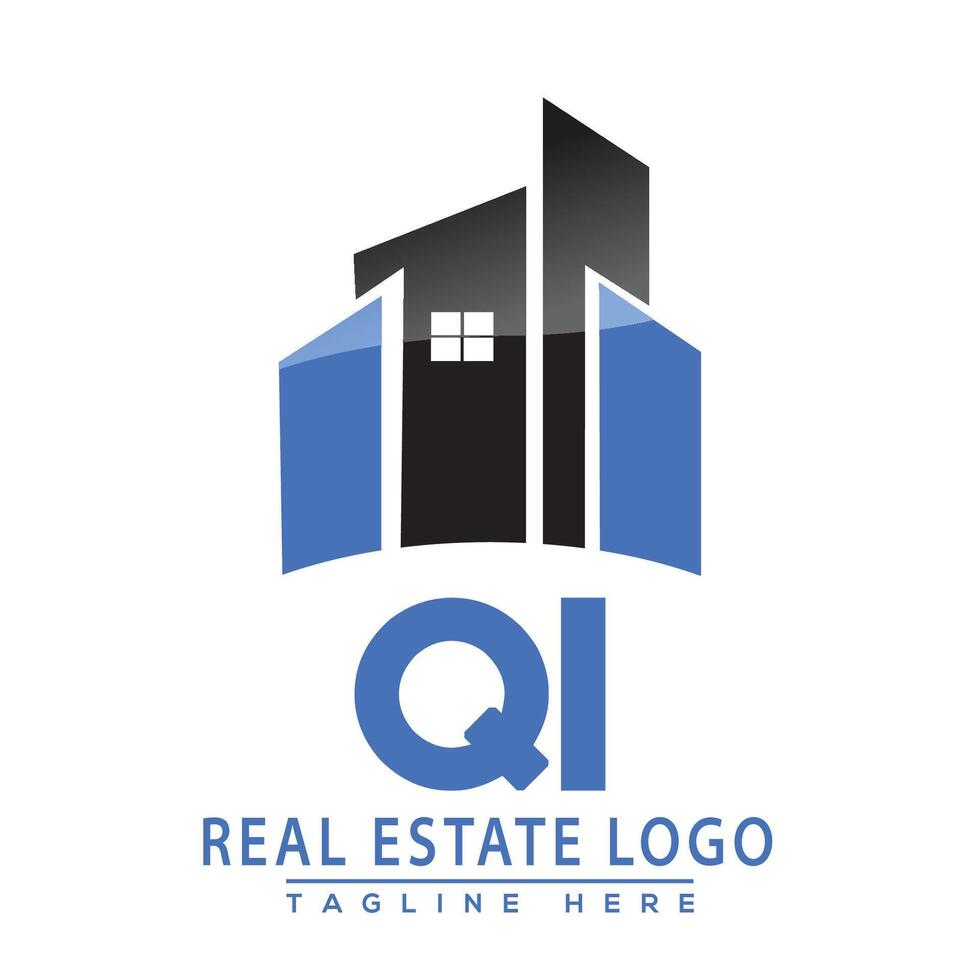 QI Real Estate Logo Design House Logo Stock Vector. vector