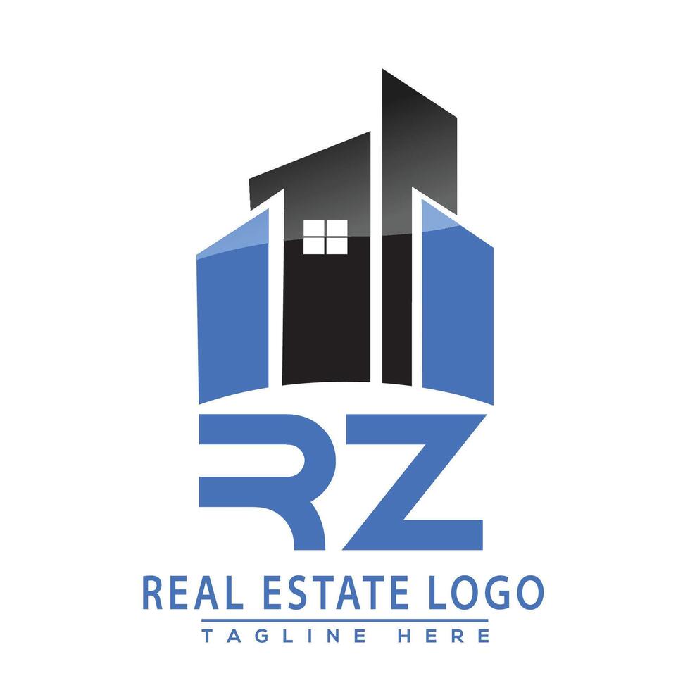 RZ Real Estate Logo Design House Logo Stock Vector. vector