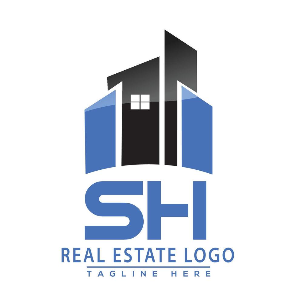 sh real inmuebles logo diseño casa logo valores vector. vector