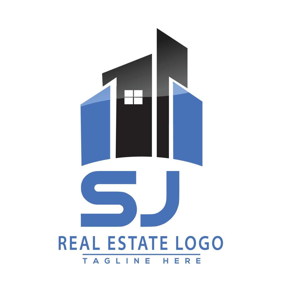 SJ Real Estate Logo Design House Logo Stock Vector. vector