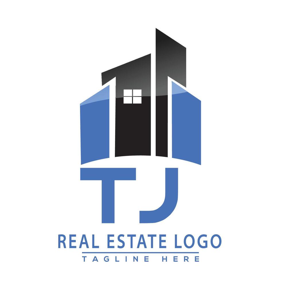 tj real inmuebles logo diseño casa logo valores vector. vector