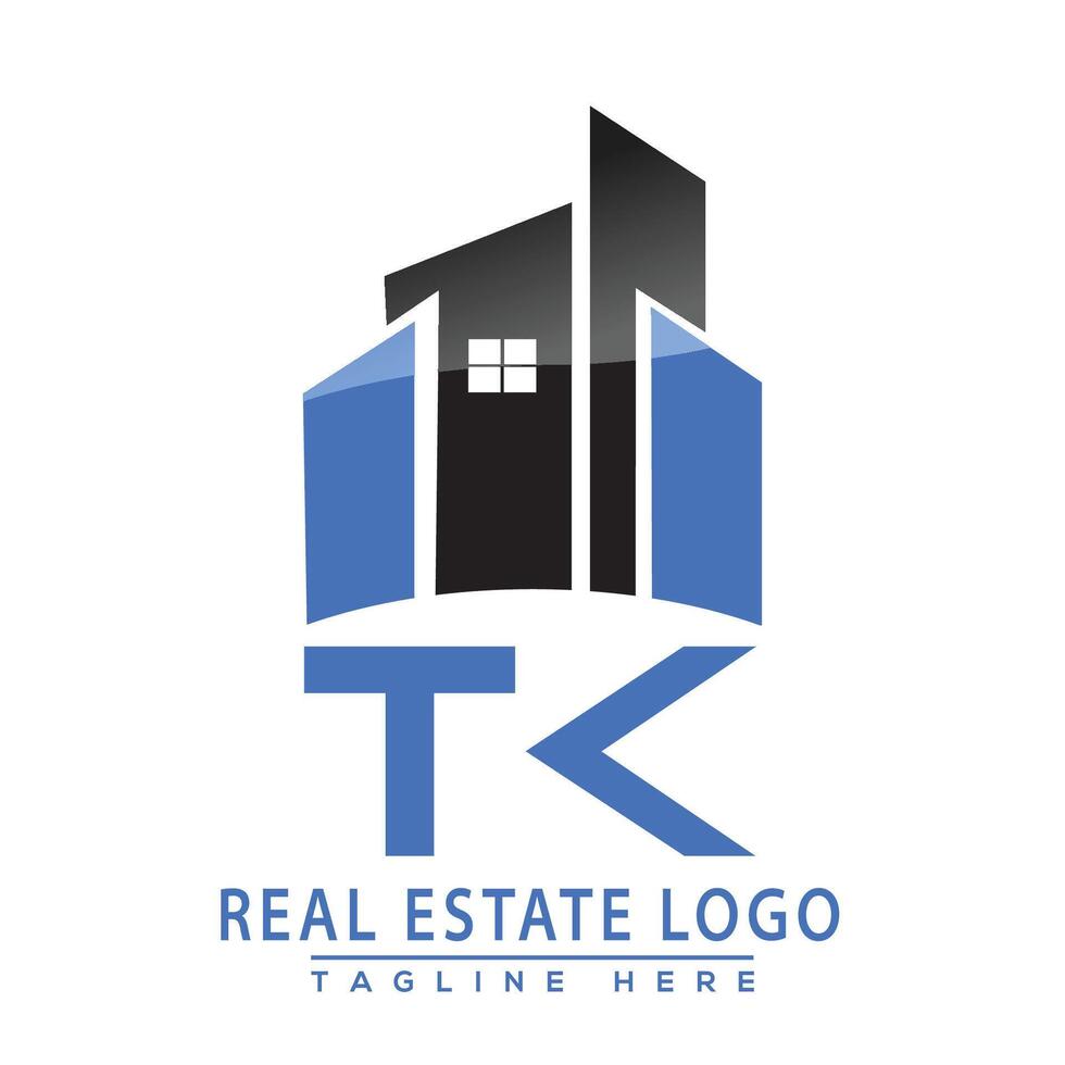 TK Real Estate Logo Design House Logo Stock Vector. vector