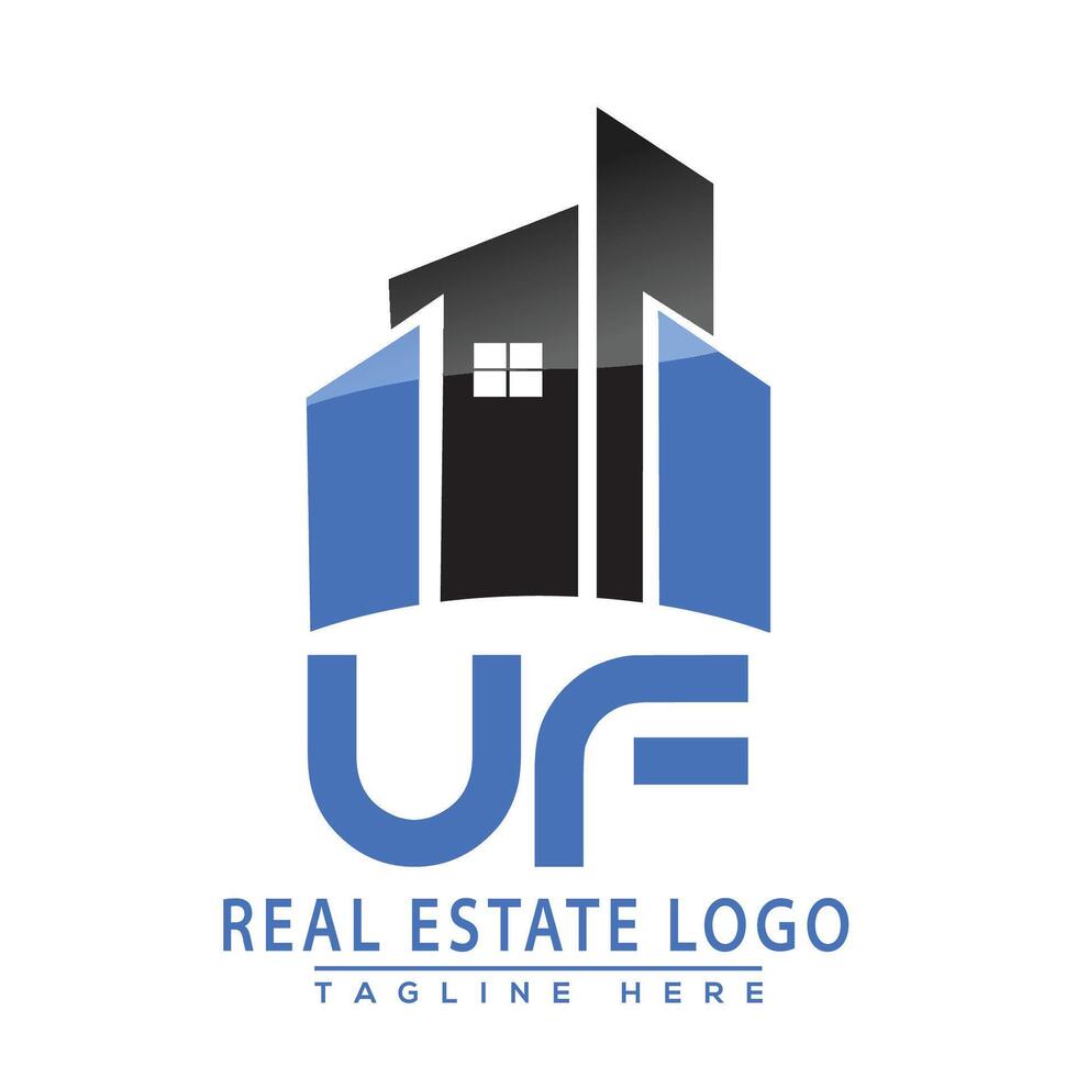 UF Real Estate Logo Design House Logo Stock Vector. vector