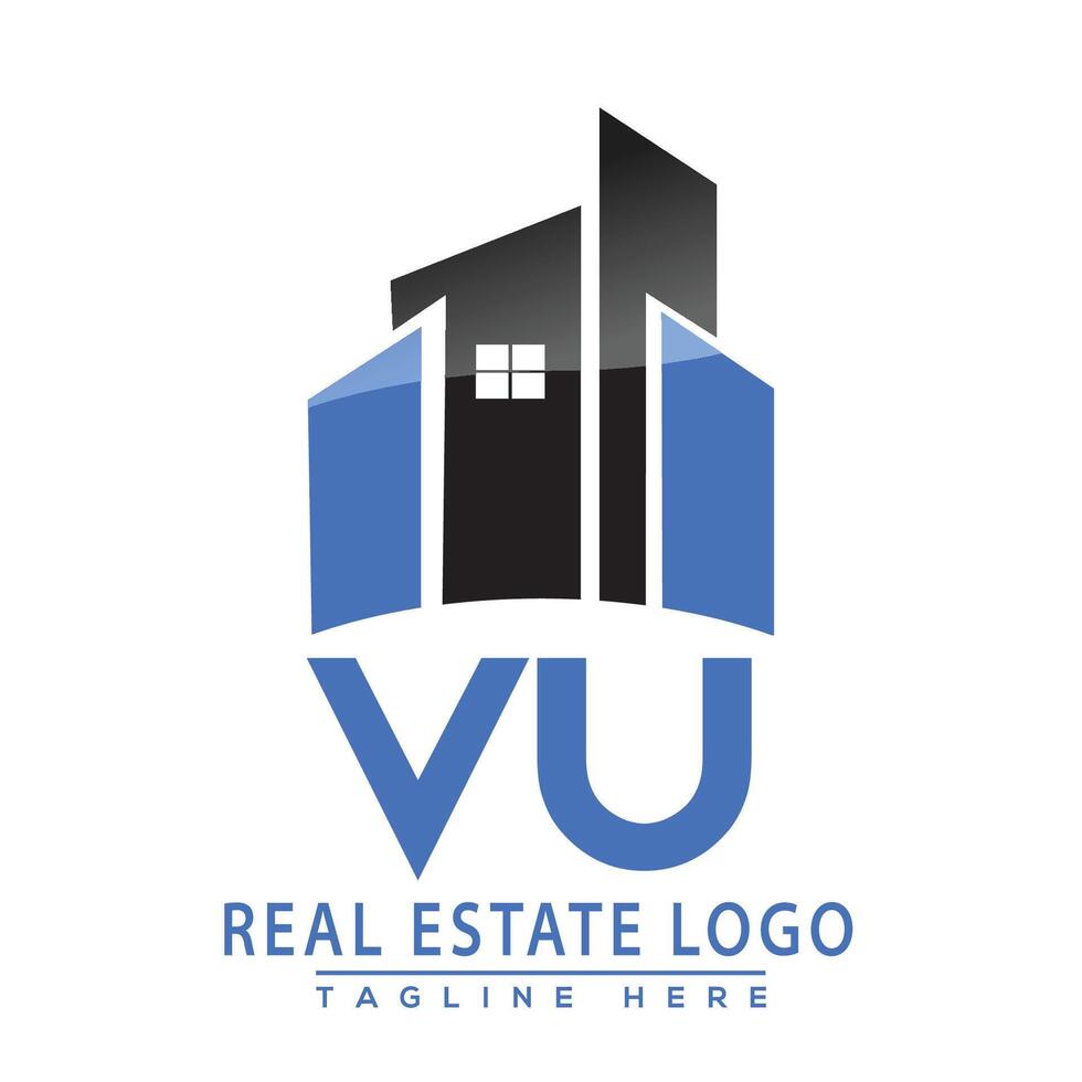 vu real inmuebles logo diseño casa logo valores vector. vector