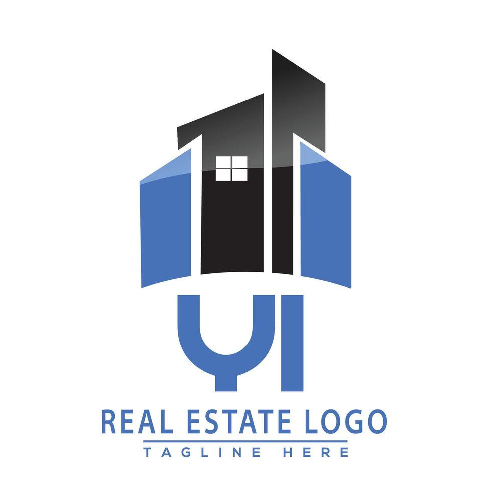 YI Real Estate Logo Design House Logo Stock Vector. vector