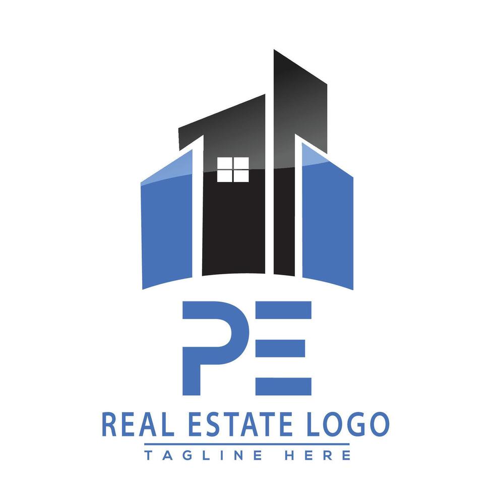 PE Real Estate Logo Design House Logo Stock Vector. vector