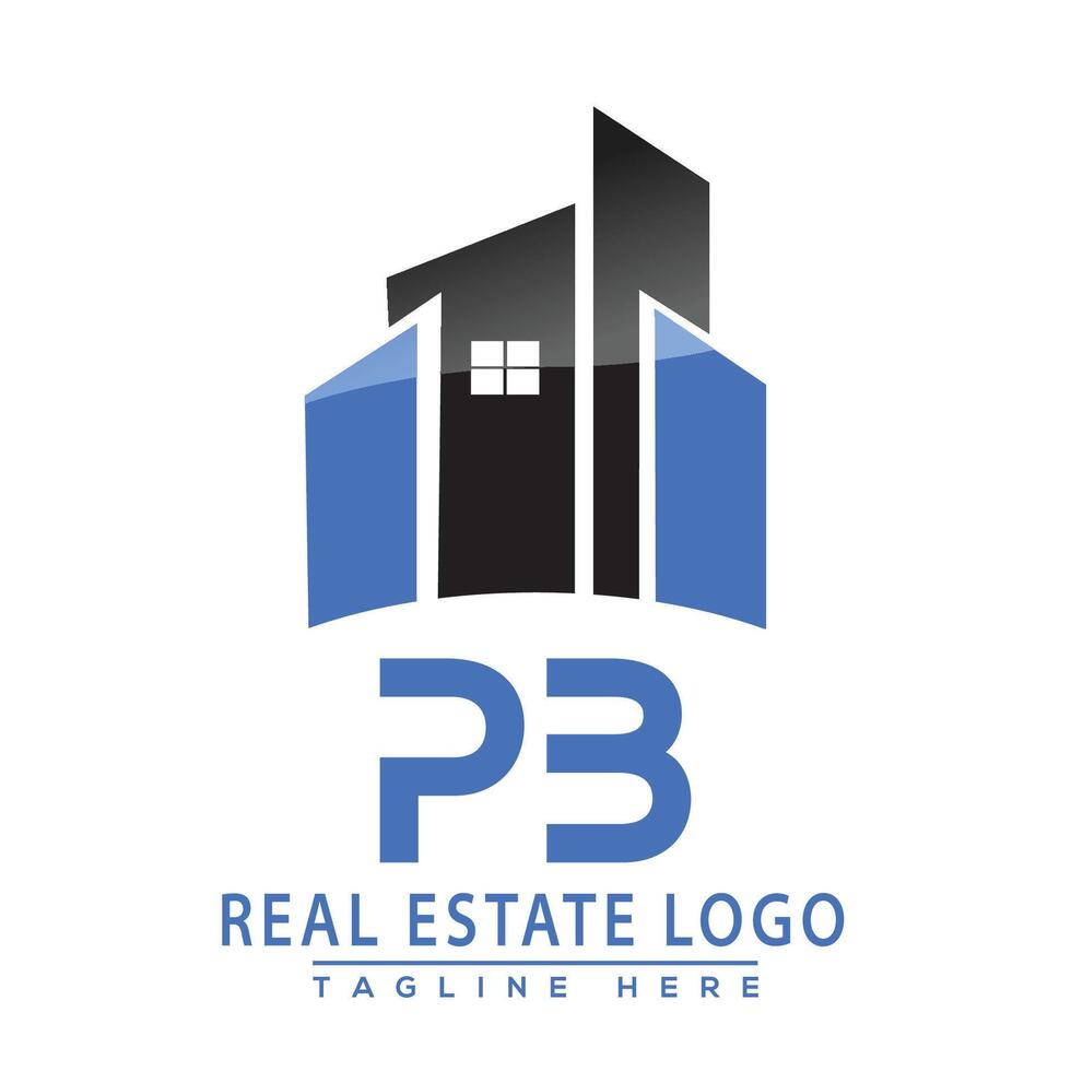 pb real inmuebles logo diseño casa logo valores vector. vector