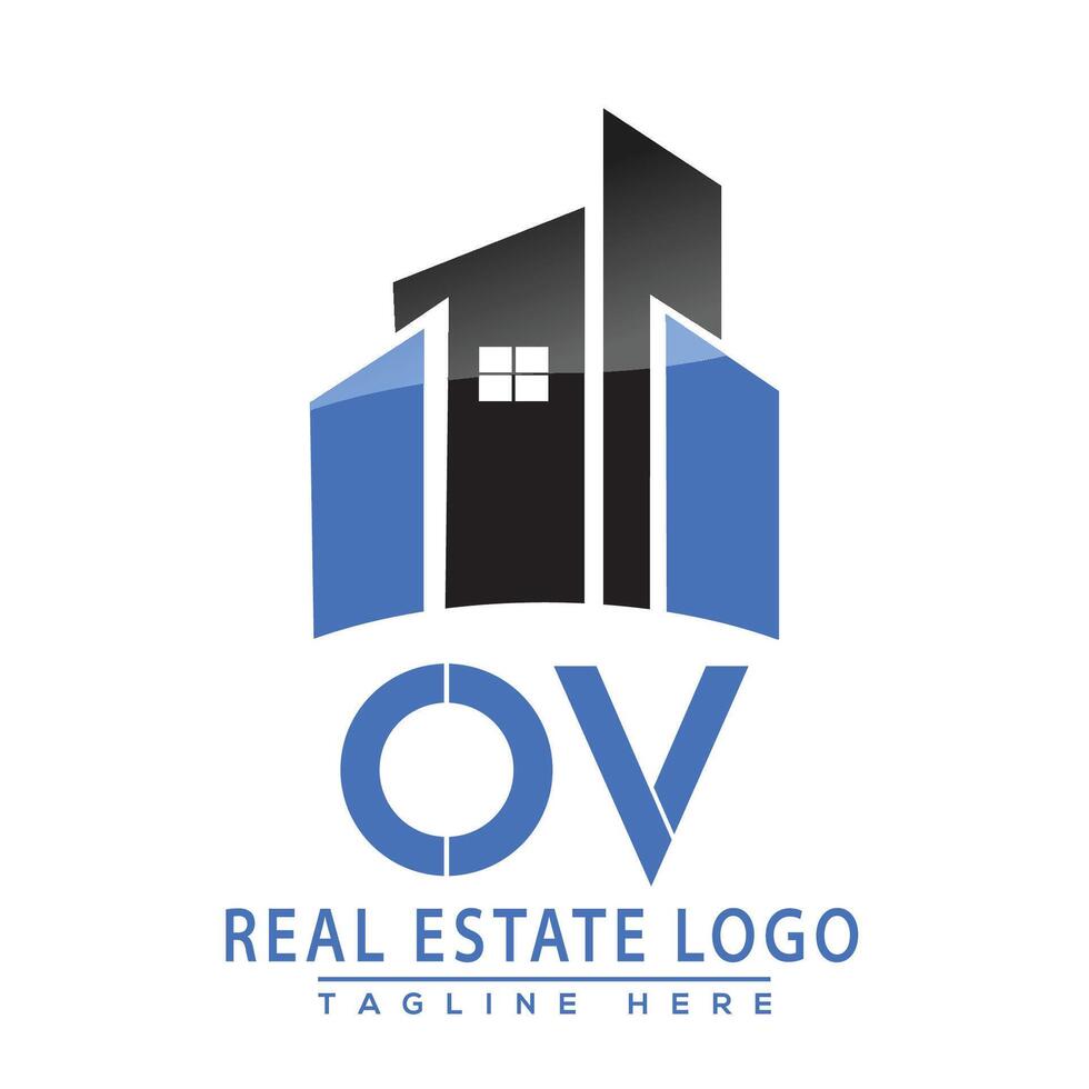 OV Real Estate Logo Design House Logo Stock Vector. vector
