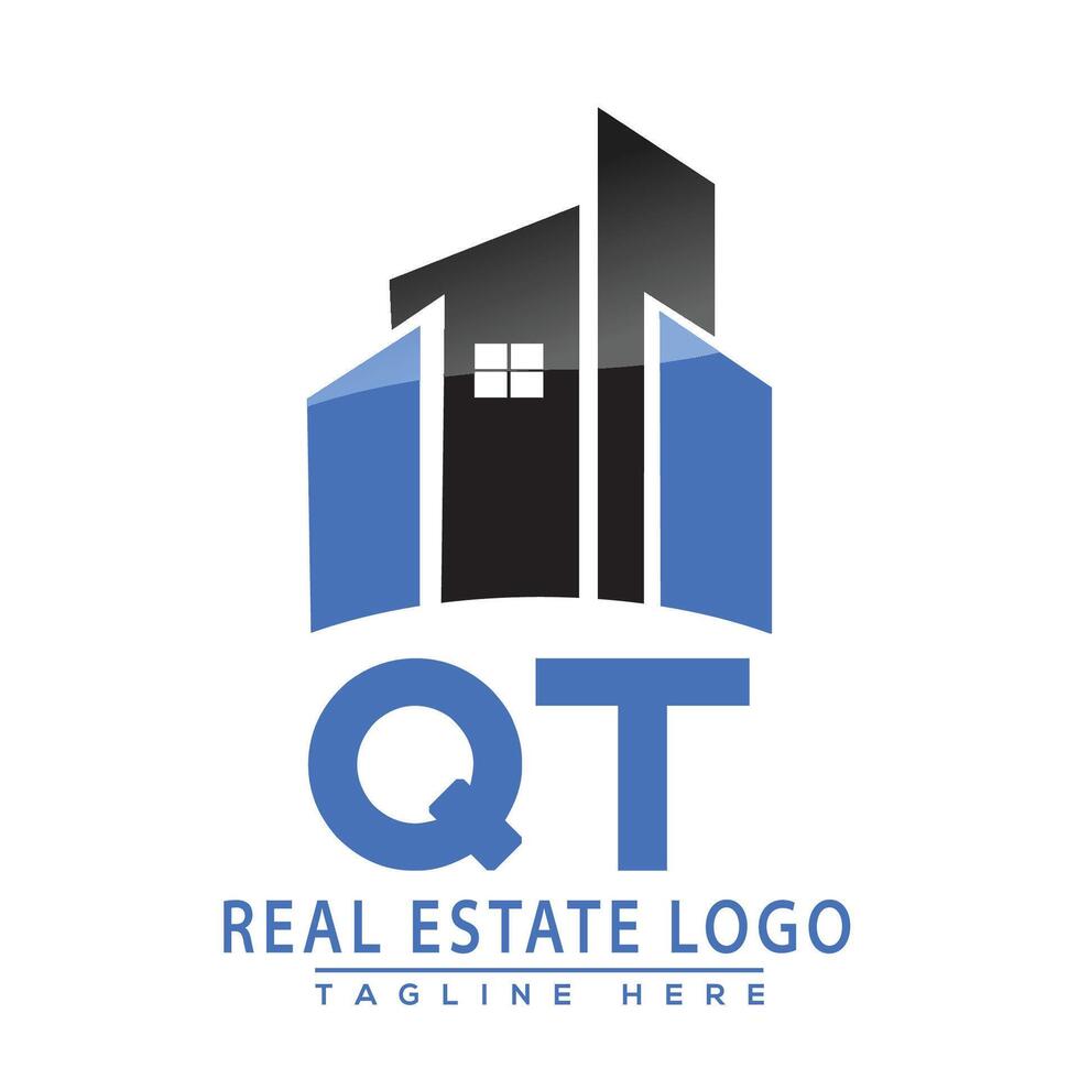 qt real inmuebles logo diseño casa logo valores vector. vector