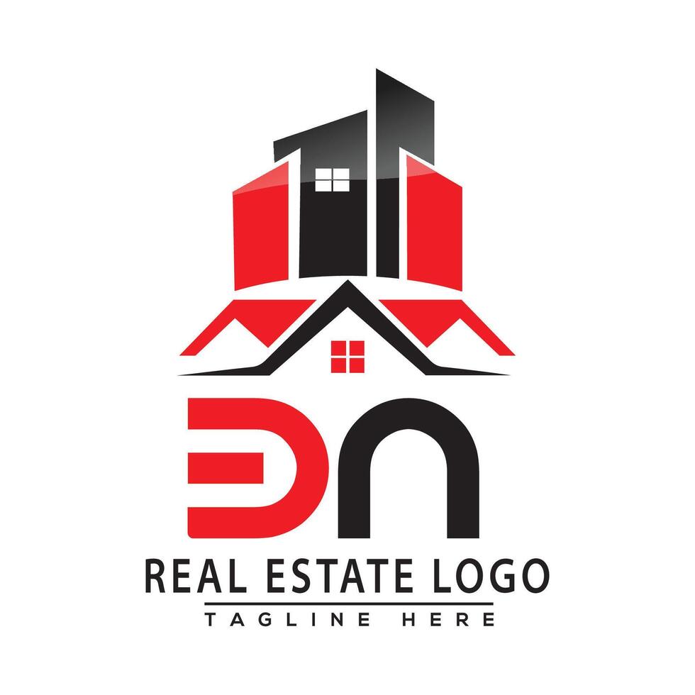 BN Real Estate Logo Red color Design House Logo Stock Vector. vector