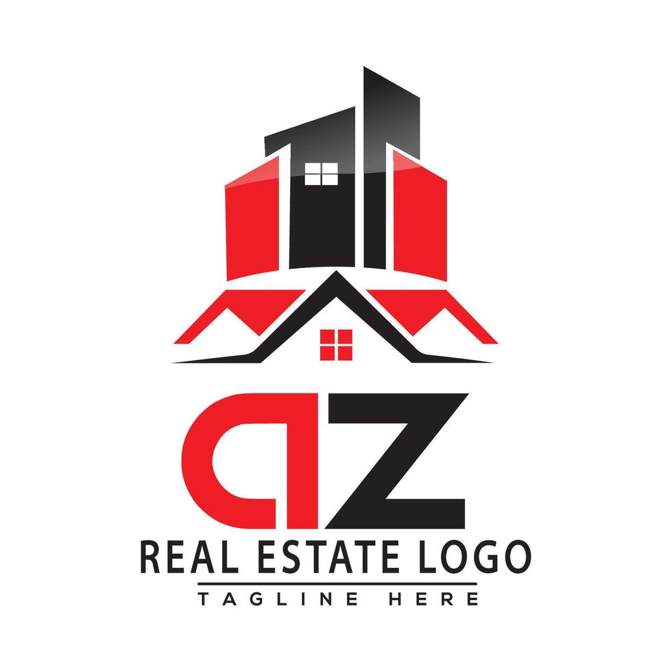 AZ Real Estate Logo Red color Design House Logo Stock Vector. vector