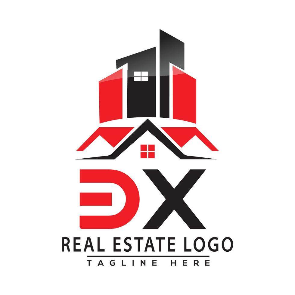 BX Real Estate Logo Red color Design House Logo Stock Vector. vector