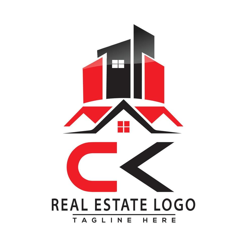 ck real inmuebles logo rojo color diseño casa logo valores vector. vector