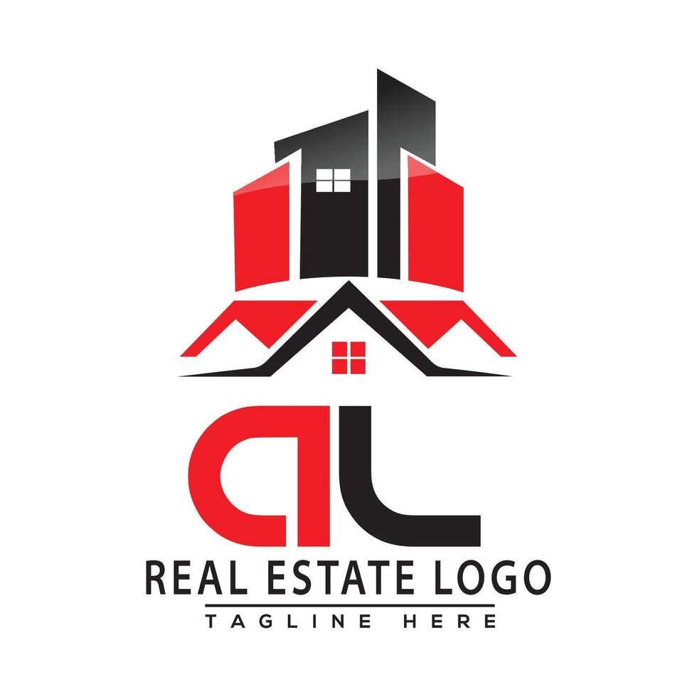 AL Real Estate Logo Red color Design House Logo Stock Vector. vector