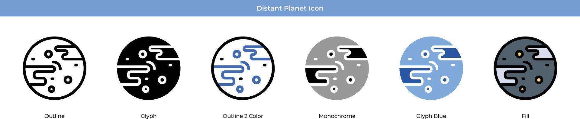 Distant Planet Icon Set vector