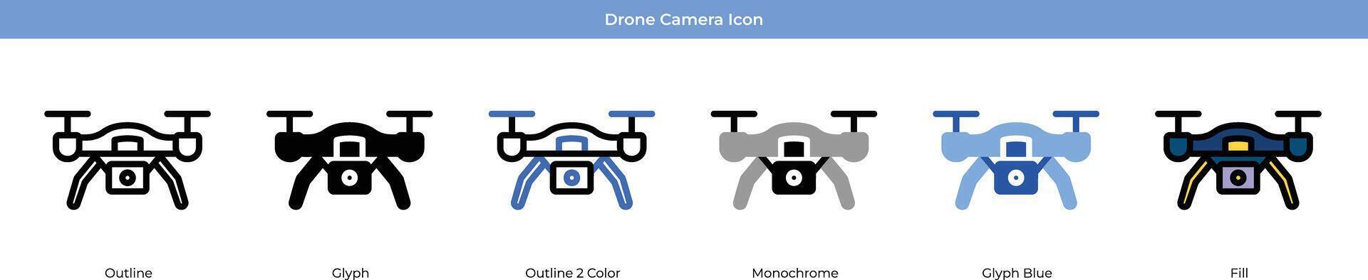 Drone Camera Icon Set vector