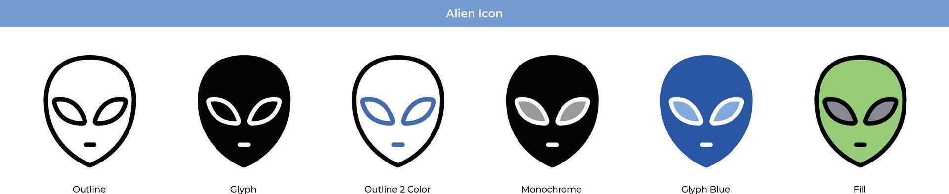 extraterrestre icono conjunto vector