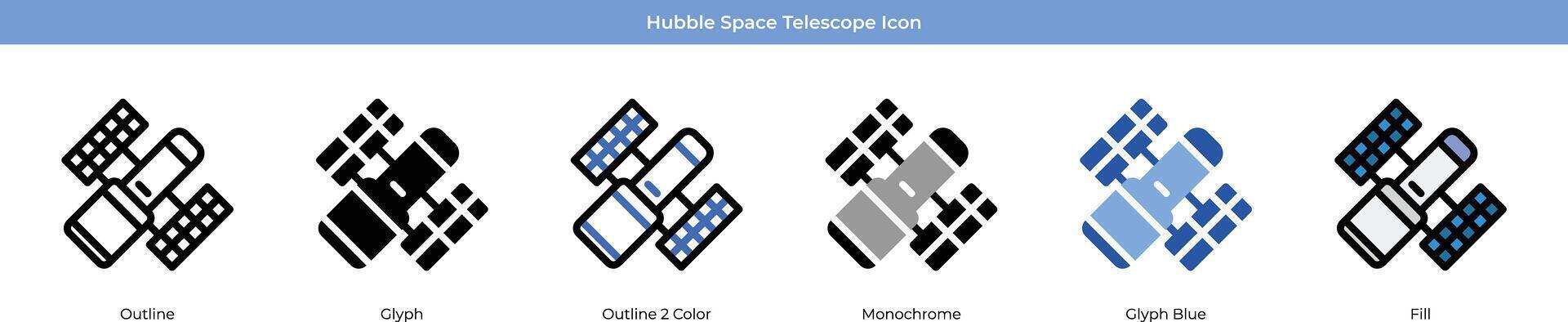 Hubble Space Telescope Icon Set vector