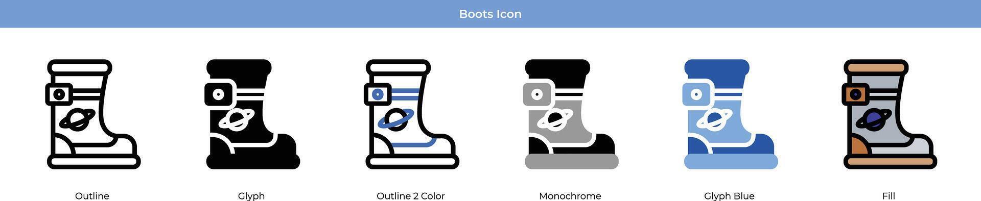 botas icono conjunto vector