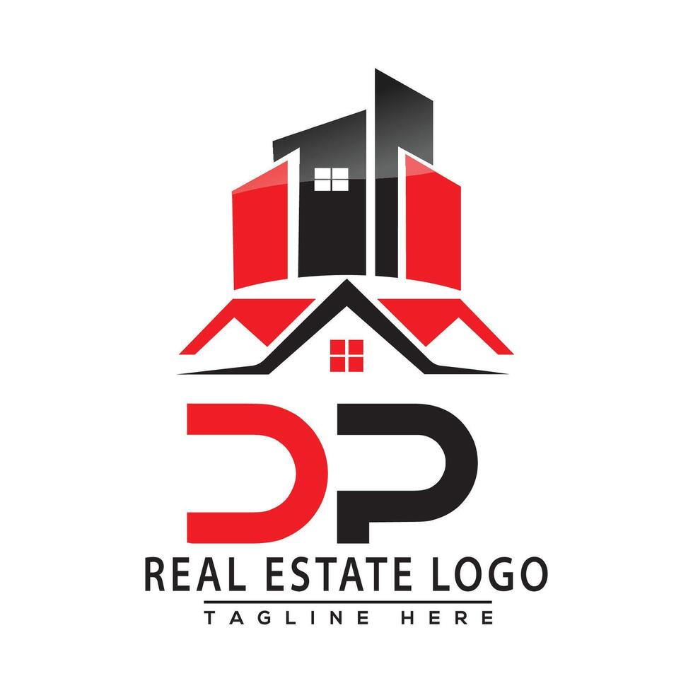 DP Real Estate Logo Red color Design House Logo Stock Vector. vector