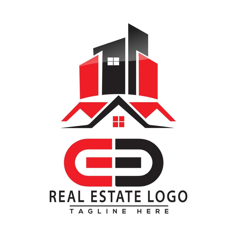 eb real inmuebles logo rojo color diseño casa logo valores vector. vector