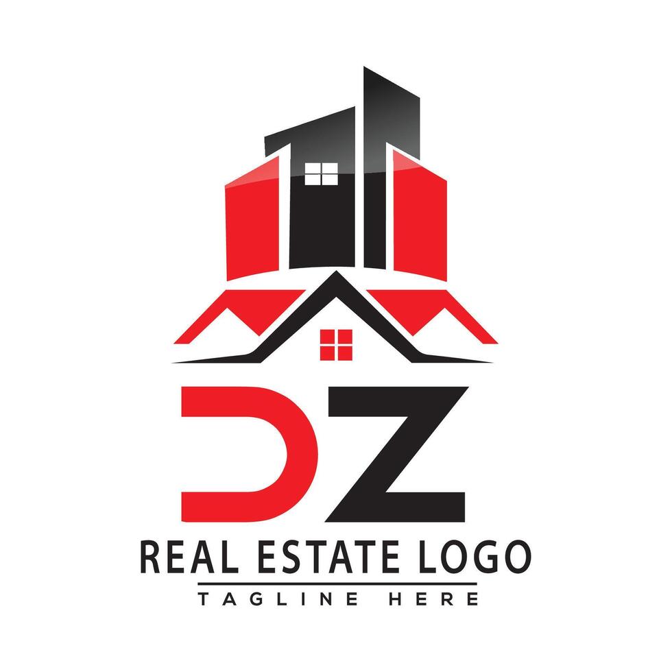 DZ Real Estate Logo Red color Design House Logo Stock Vector. vector