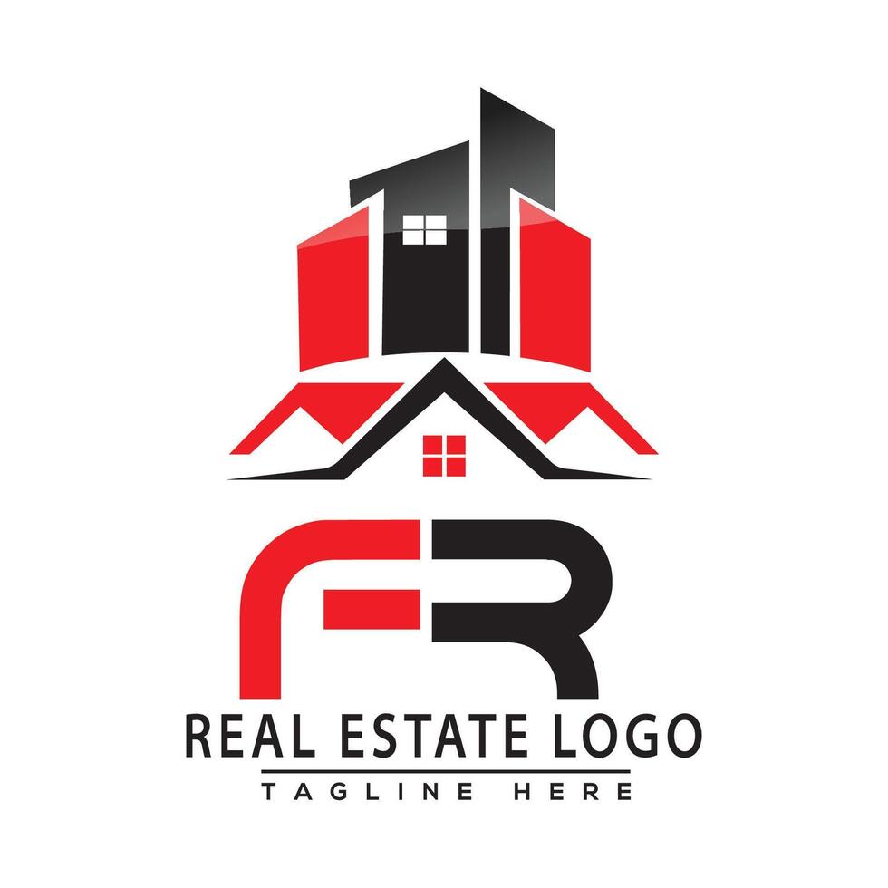 FR Real Estate Logo Red color Design House Logo Stock Vector. vector