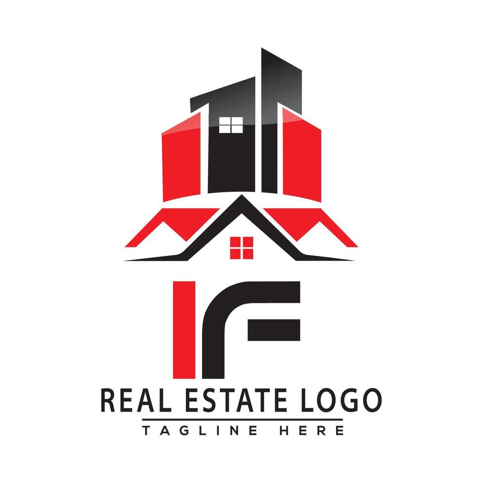IF Real Estate Logo Red color Design House Logo Stock Vector. vector