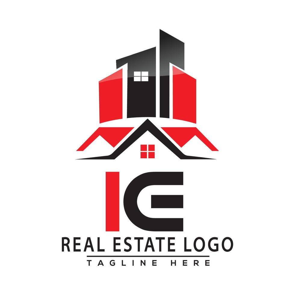 IE Real Estate Logo Red color Design House Logo Stock Vector. vector